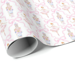 Pink Watercolor Nutcracker Christmas Wrapping Pape Wrapping Paper