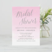 Pink Watercolor Ombre Bridal Shower Invitation (Standing Front)