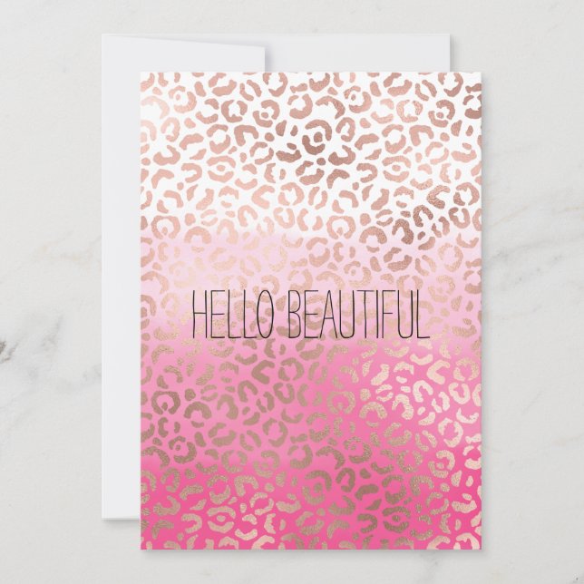 Pink Watercolor Ombre Leopard Print Personalized (Front)