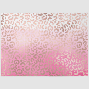 Pink Watercolor Ombre Leopard Print Tissue Paper