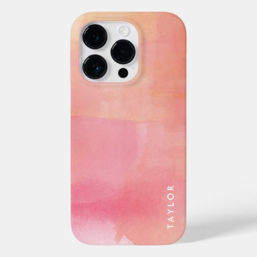 Pink Watercolor Ombre Name Case_Mate iPhone 14 Pro Case
