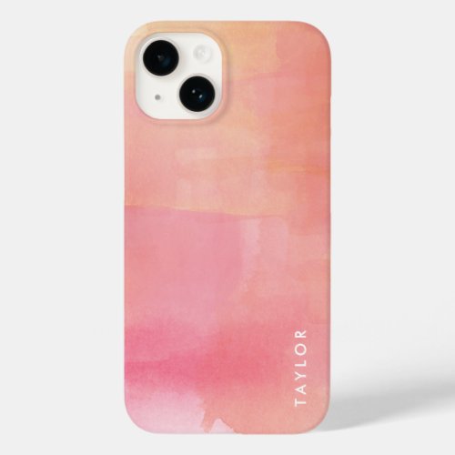 Pink Watercolor Ombre Name Case_Mate iPhone 14 Case