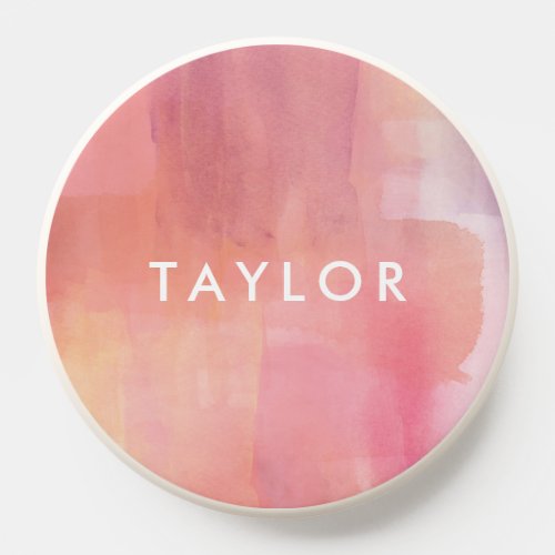 Pink Watercolor Ombre Name PopSocket