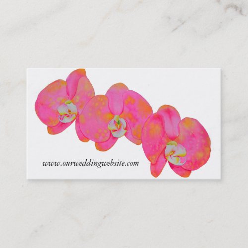 Pink watercolor Orchid painting Business Card