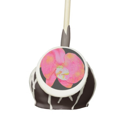 Pink watercolor Orchid painting Cake Pops