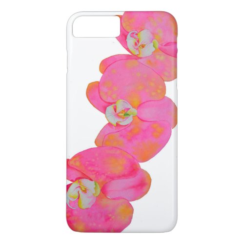 Pink watercolor Orchid painting iPhone 8 Plus7 Plus Case
