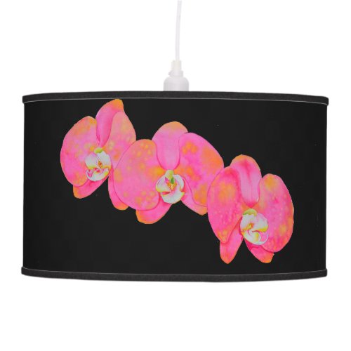 Pink watercolor Orchid painting Ceiling Lamp