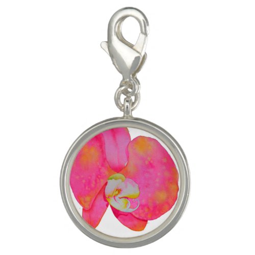 Pink watercolor Orchid painting Charm