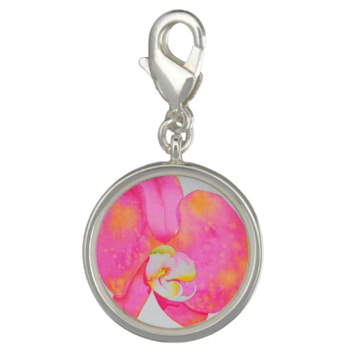 Pink watercolor Orchid painting Charm