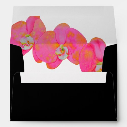 Pink watercolor Orchid painting Envelope