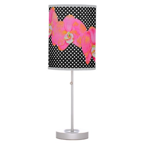 Pink watercolor Orchid painting Table Lamp