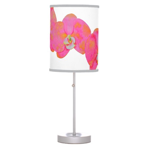 Pink watercolor Orchid painting Table Lamp