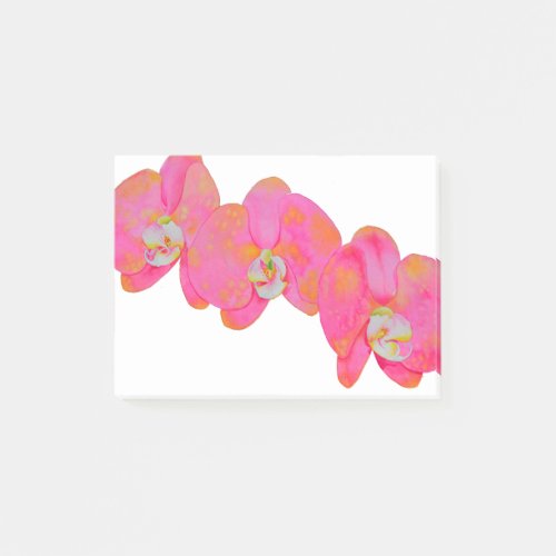 Pink watercolor Orchid painting tropical floral Post_it Notes