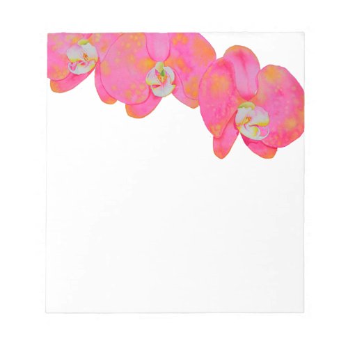 Pink watercolor Orchids Notepad