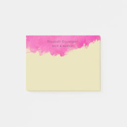 Pink Watercolor Paint Splatter Post-it Notes