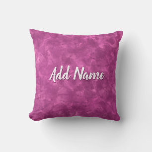 Pink Watercolor Painting Custom Name Throw Pillow