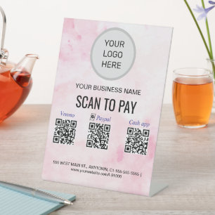 Pink Watercolor Pedestal Sign