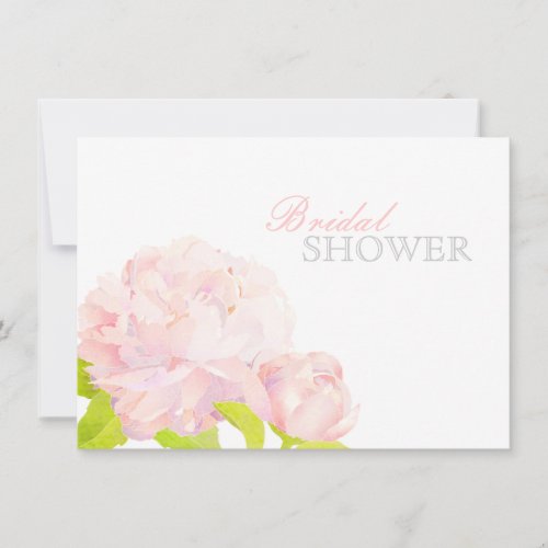 Pink Peony Chic Floral Bridal Shower Invitations