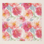 Pink Watercolor Peony Flower Pattern Scarf<br><div class="desc">Check out this design featuring a colorful watercolor peony floral pattern.</div>