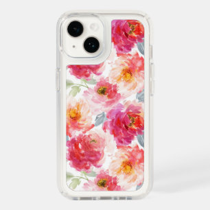 Pink Watercolor Peony Flower Pattern Speck iPhone 14 Case
