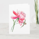 Pink Watercolor Peony Greeting Card