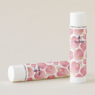 Pink Watercolor Personalized Lip Balm Sticker