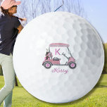 Pink Watercolor Personalized Sassy Kassy Cart Golf Balls<br><div class="desc">She'll have fun with this personalized pink watercolor golf cart -- with her golf clubs -- ready to ride any course.  If you need any design assistance,  just send a message and we'll be delighted to assist.</div>