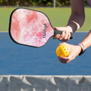 Pink Watercolor Pickleball Paddle