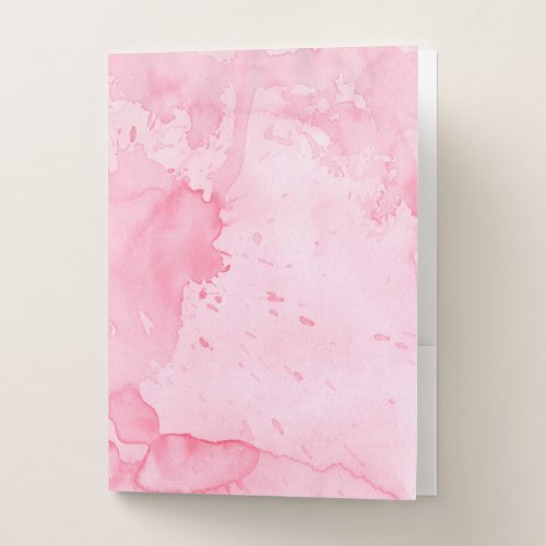 Pink Watercolor Pocket Folder