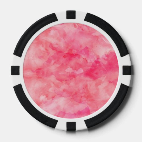 Pink Watercolor Poker Chips