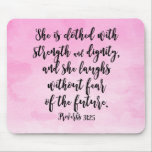 Pink Watercolor Proverbs 31 Christian Womens Bible Mouse Pad
