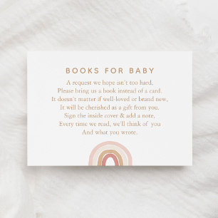Pink Watercolor Rainbow Book Request Enclosure Card
