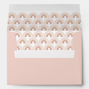 Pink Watercolor Rainbow Return Address Envelope