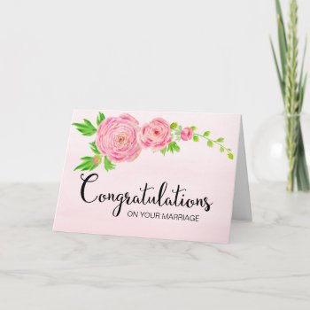 Pink Watercolor Ranunculus Congratulation Card by SpecialOccasionCards at Zazzle