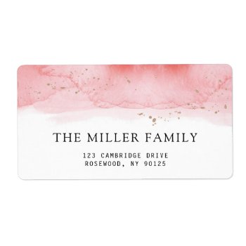 Pink Watercolor Return Address Label by lilanab2 at Zazzle