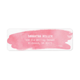 Pink Watercolor Return Address Labels