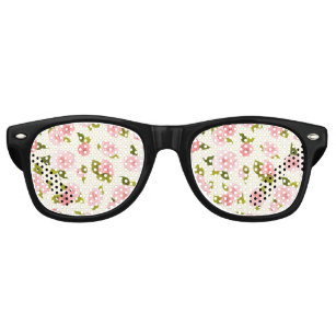 Pink Watercolor Rose  Flower Pattern Retro Sunglasses