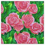 Pink Watercolor Rose Pattern Fabric