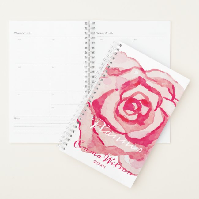 Pink Watercolor Rose | Personalized