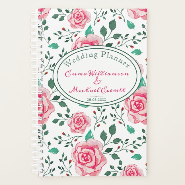 Pink Watercolor Rose | Personalized Wedding