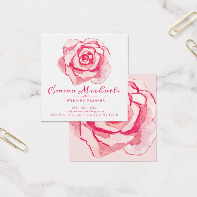 Pink Watercolor Rose