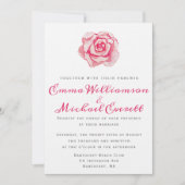 Pink Watercolor Rose | Wedding Invitation (Front)