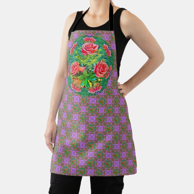 Pink Watercolor Roses  Apron (Insitu)