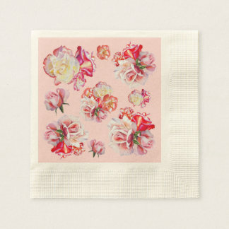 Pink Watercolor Roses Cocktail Napkins