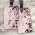 Pink Watercolor Roses Floral Luggage Tag<br><div class="desc">Level up your luggage with our personalized tags</div>