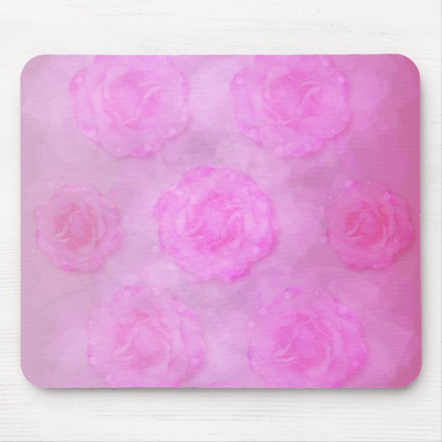 PINK Watercolor roses Mouse Pad (Front)