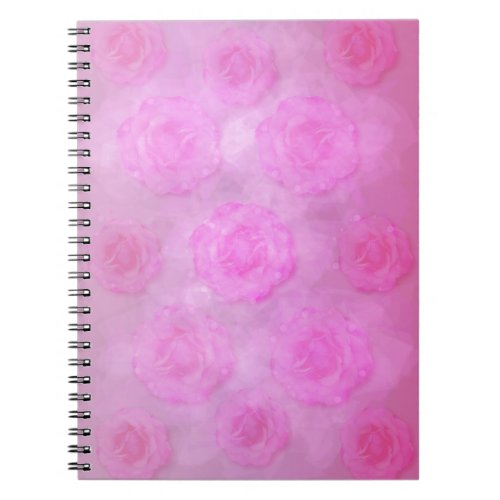PINK Watercolor roses Notebook