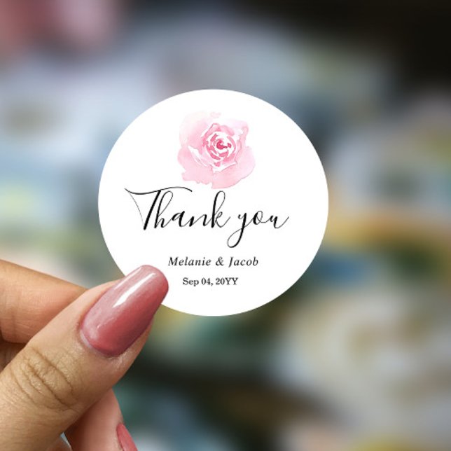 Pink Watercolor Roses Round  Sticker (Creator Uploaded)
