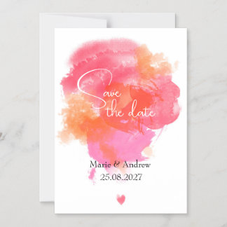 Pink watercolor Save the date  Magnetic Invitation