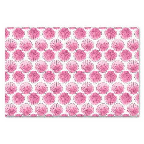 Pink Watercolor Seashell Tissue Paper